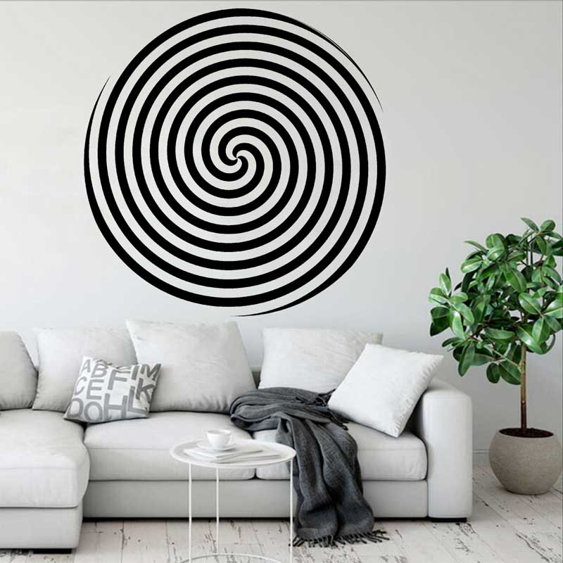 Home Office Wallpaper - Daire Tasarım Spiral Görüş Duvar Sticker