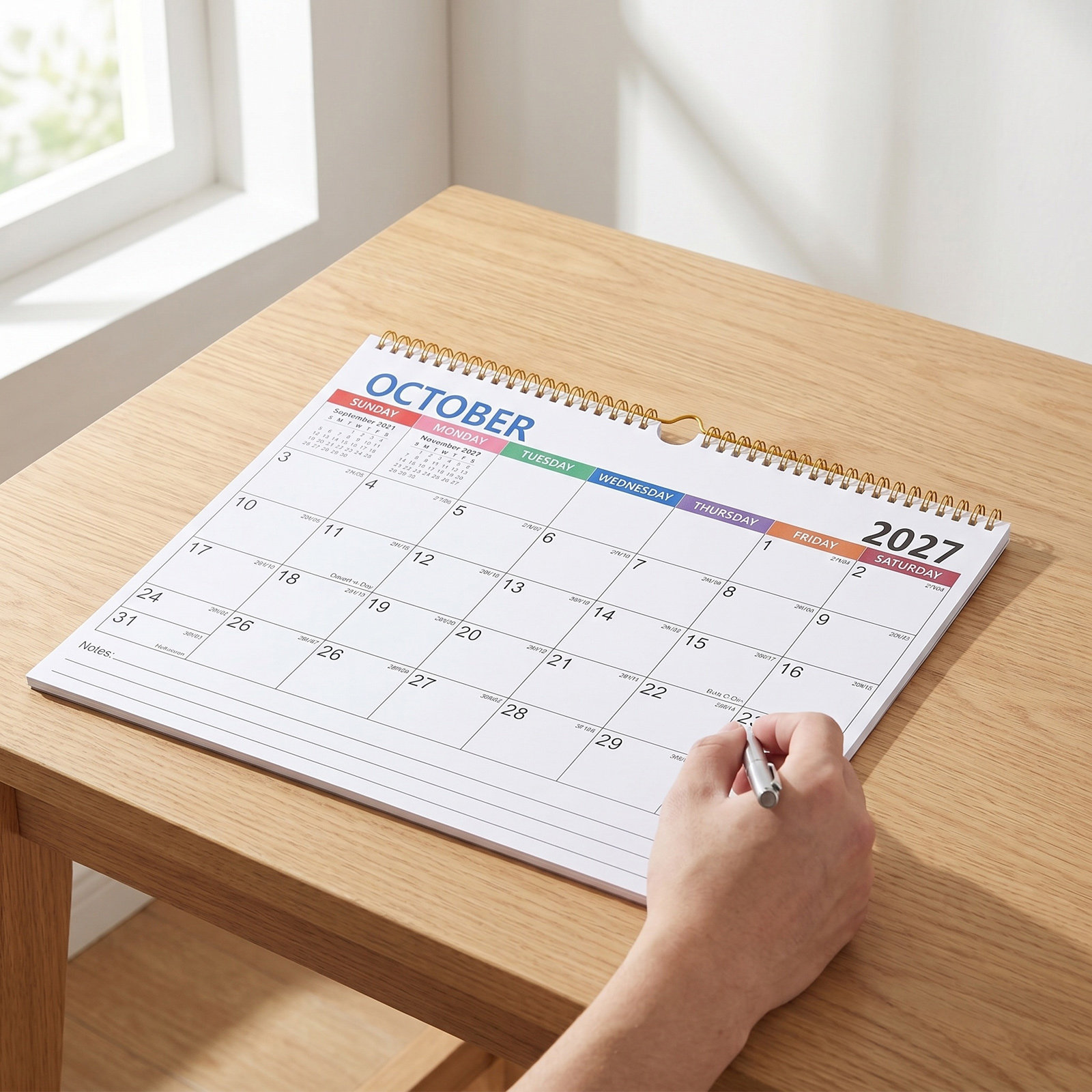 English Home Office - 2027 Minimalist Asılabilir Duvar Takvimi Çift