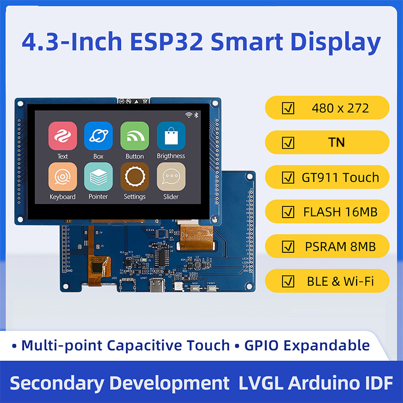 Monitor Arm Dual - ESP32 S3 4.3 İnç 480*272 Kapasitif