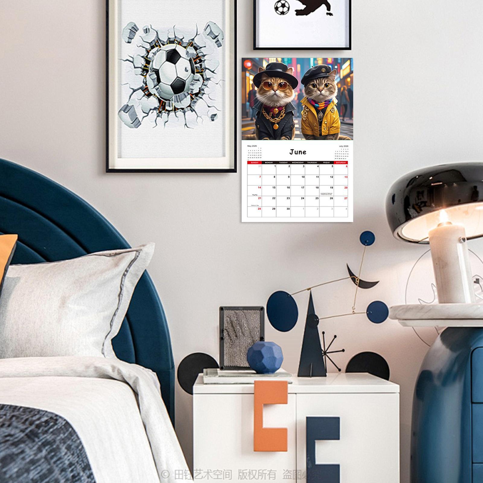 2026 Kedi Duvar Takvimi 12 Ayl - Home Office Wallpaper incelemesi ve fiyatı