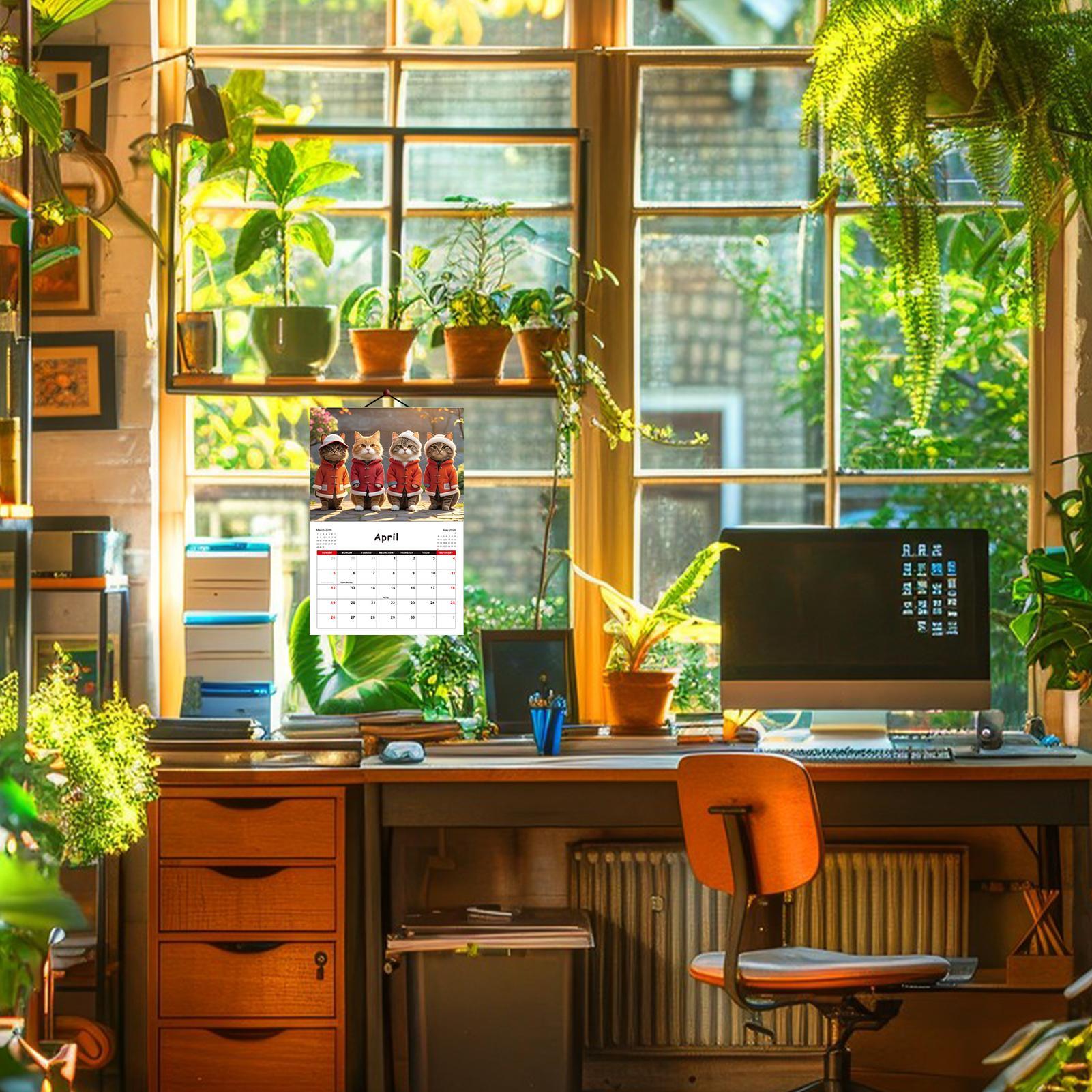 2026 Kedi Duvar Takvimi 12 Ayl - Home Office Wallpaper incelemesi ve fiyatı
