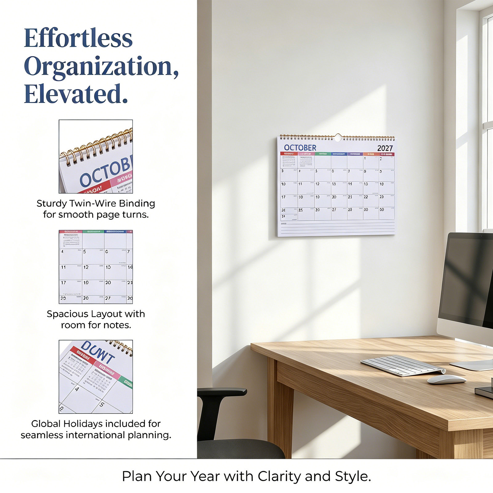 2027 Minimalist Duvar Takvimi  - English Home Office incelemesi ve fiyatı