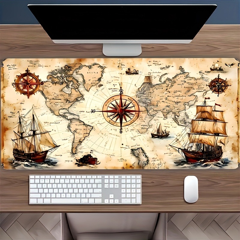 1 Adet Retro Deniz Haritası Ta - Mousepad Xl Extended incelemesi ve fiyatı